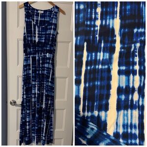 Calvin Klein Navy Tie-Dye Maxi Dress, size 10